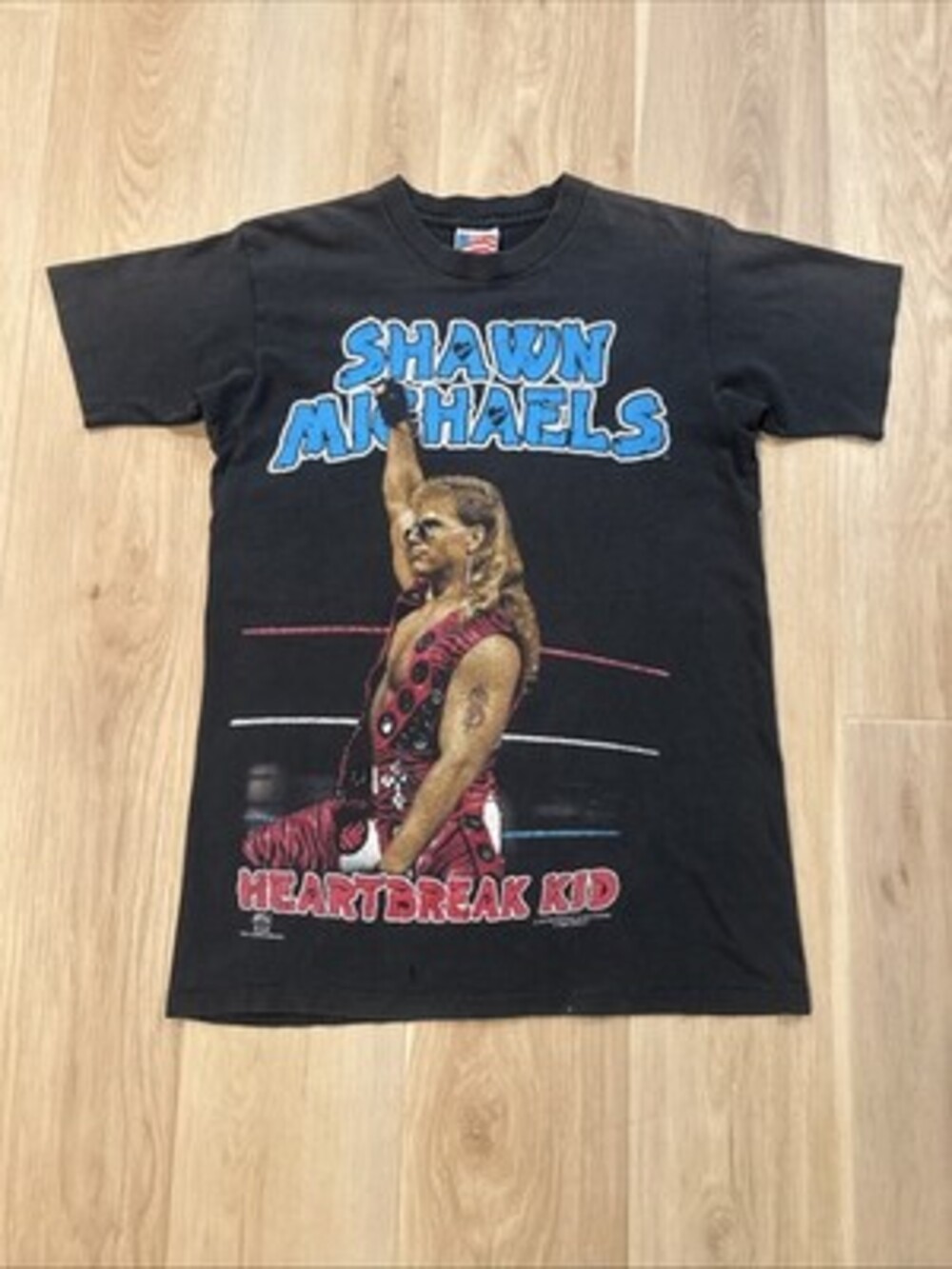 Vintage Shawn Michaels Shirt Mens Black WWF Wrestling Heartbreak Kid 1996 Size M